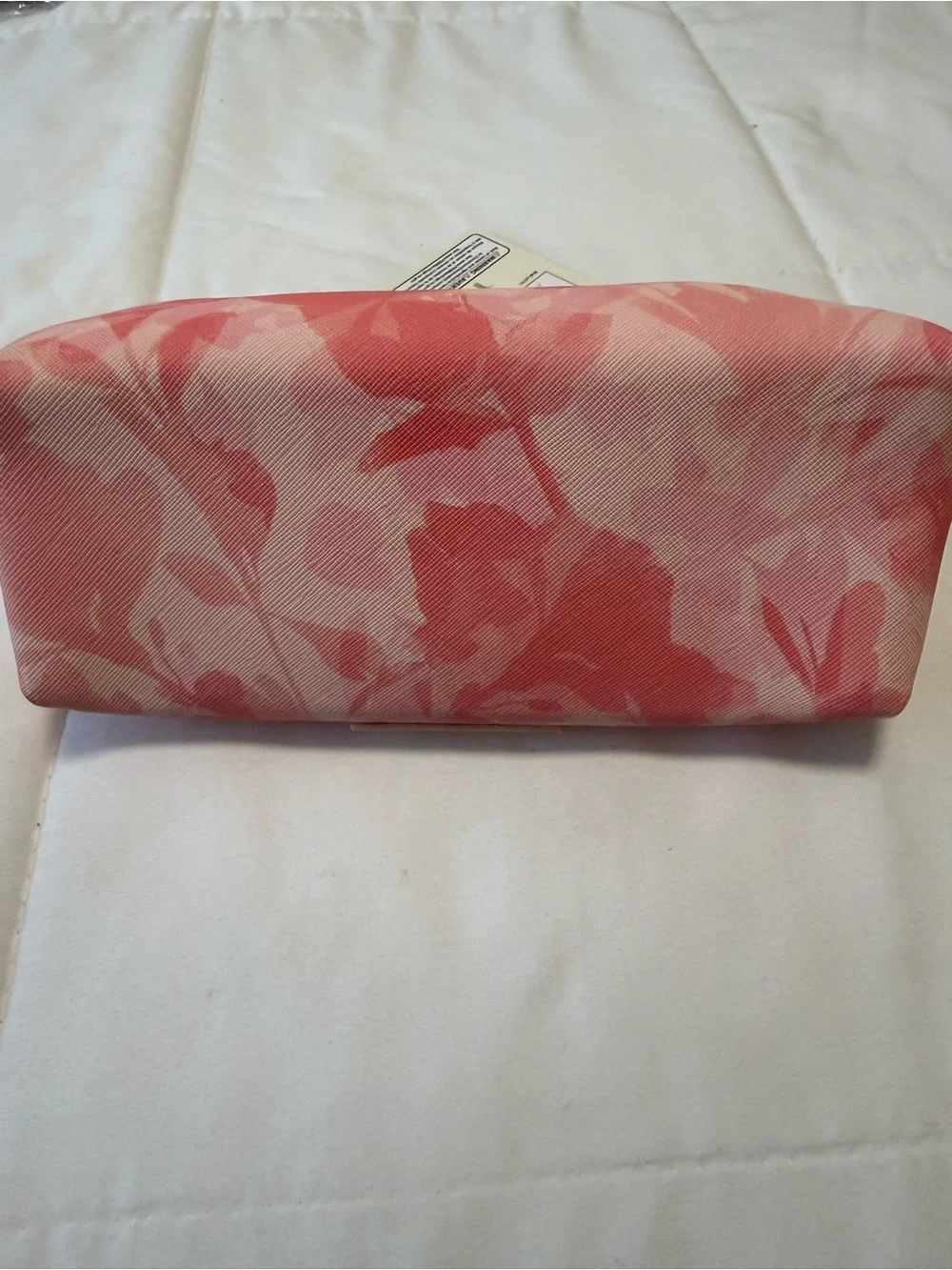 NWT-Ted Baker Pink Floral Print loaf Cosmetic Pouch with Gold Zipper
